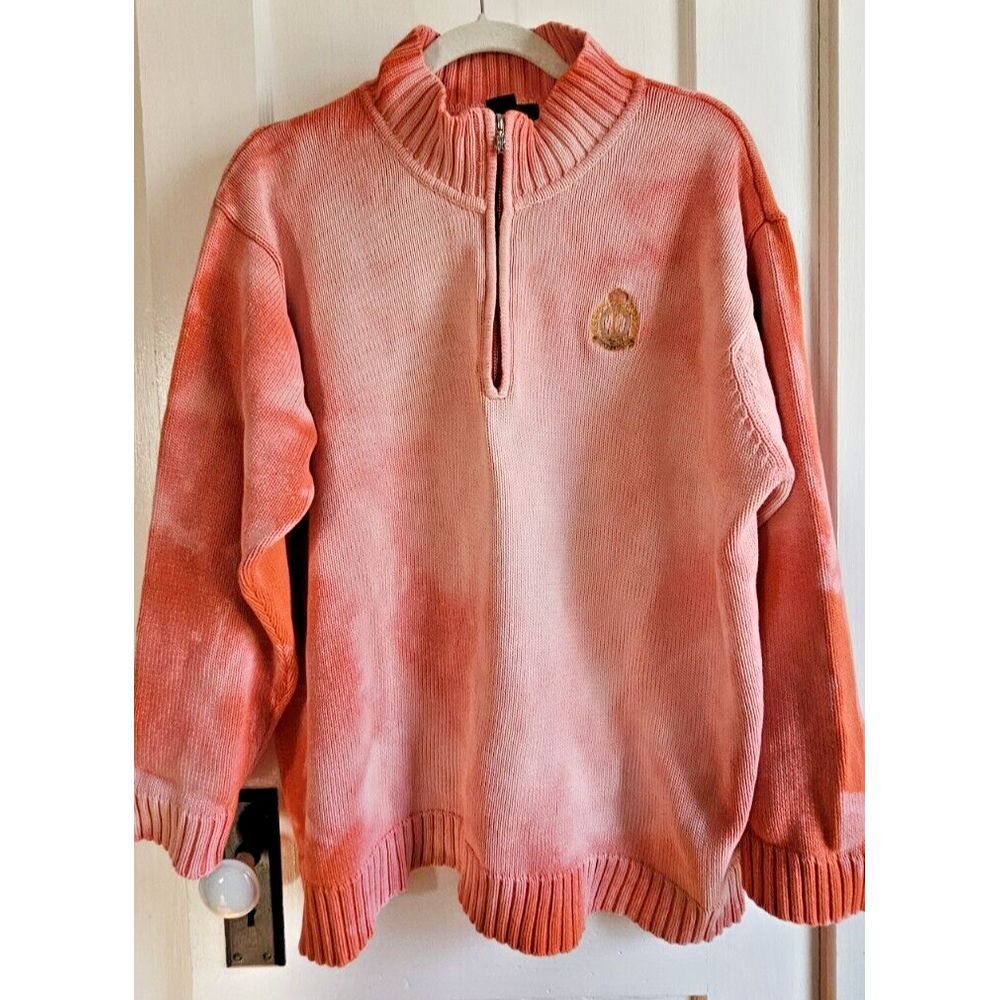 VTG Australia LRL tie dye orange sweater embroidery Logo 100% Cotton woman 2X